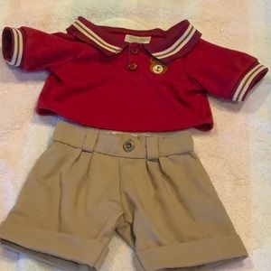 Dan Dee buttery soft dress me every day polo shorts set for 15” plush teddy bear